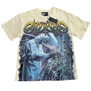 Godspeed “Legalize It” Graphic Tee Cream/Blue • #77/555 • Size L